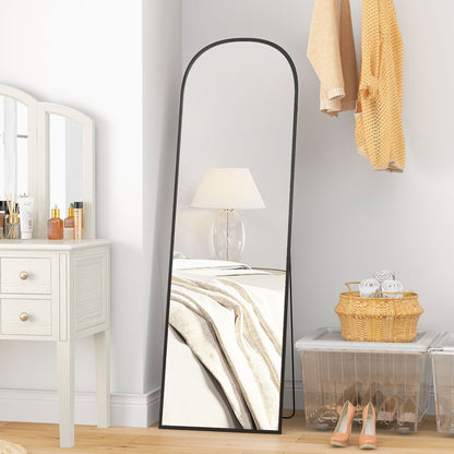 HOMCOM 162cm Aluminium Frame Standing Mirror - Black