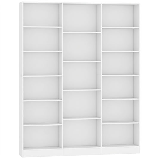 HOMCOM Bookcase with Open Storage, 6-Tier Bookshelf with Anti-Tipping Hardware, White
