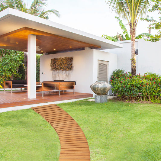 Roll-Out Garden Pathway with Non-slip Surface and Plastic Sheath