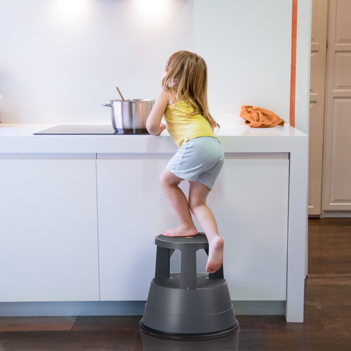 Roller Stool  with Casters and Non-slip Rubber Band