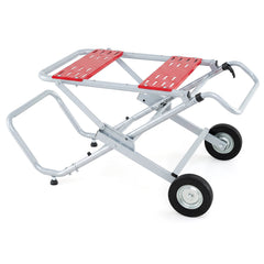 Rolling Foldable Heavy Duty Metal Base with 20cm Rubber Wheels-Red