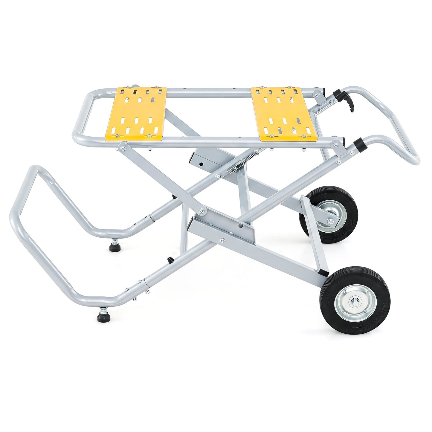 Rolling Foldable Heavy Duty Metal Base with 20cm Rubber Wheels-Yellow