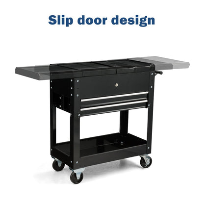 Lockable Rolling Tool Cart with Wheels and Drawers