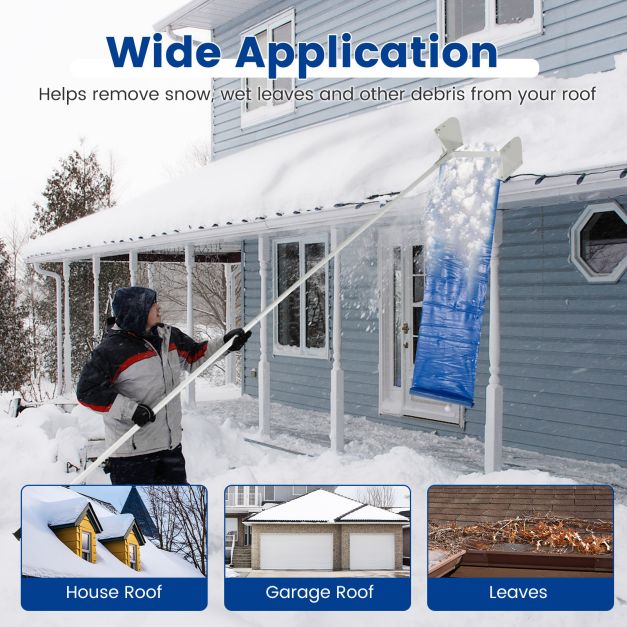 Roof Rake Snow Removal Aluminum Snow Roof Rake with 624 Max Length