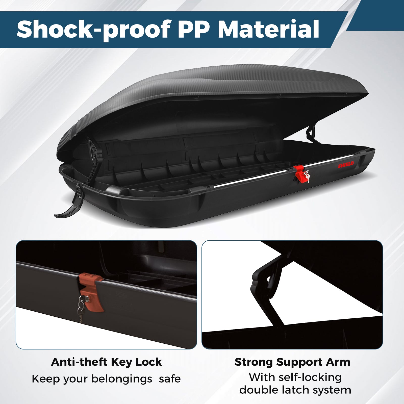 Rooftop Cargo Carrier Hard Shell Car Mount Storage Case