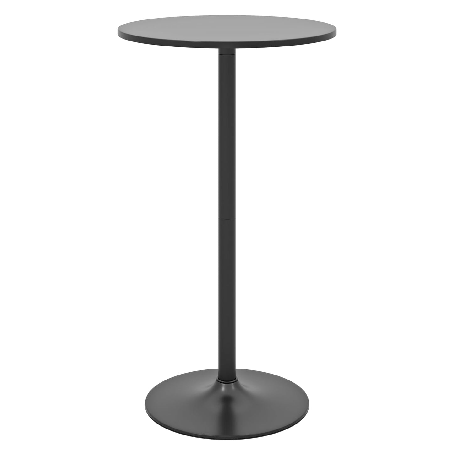Round Bar Table with Adjustable Height and Metal Base Set of 1-Black