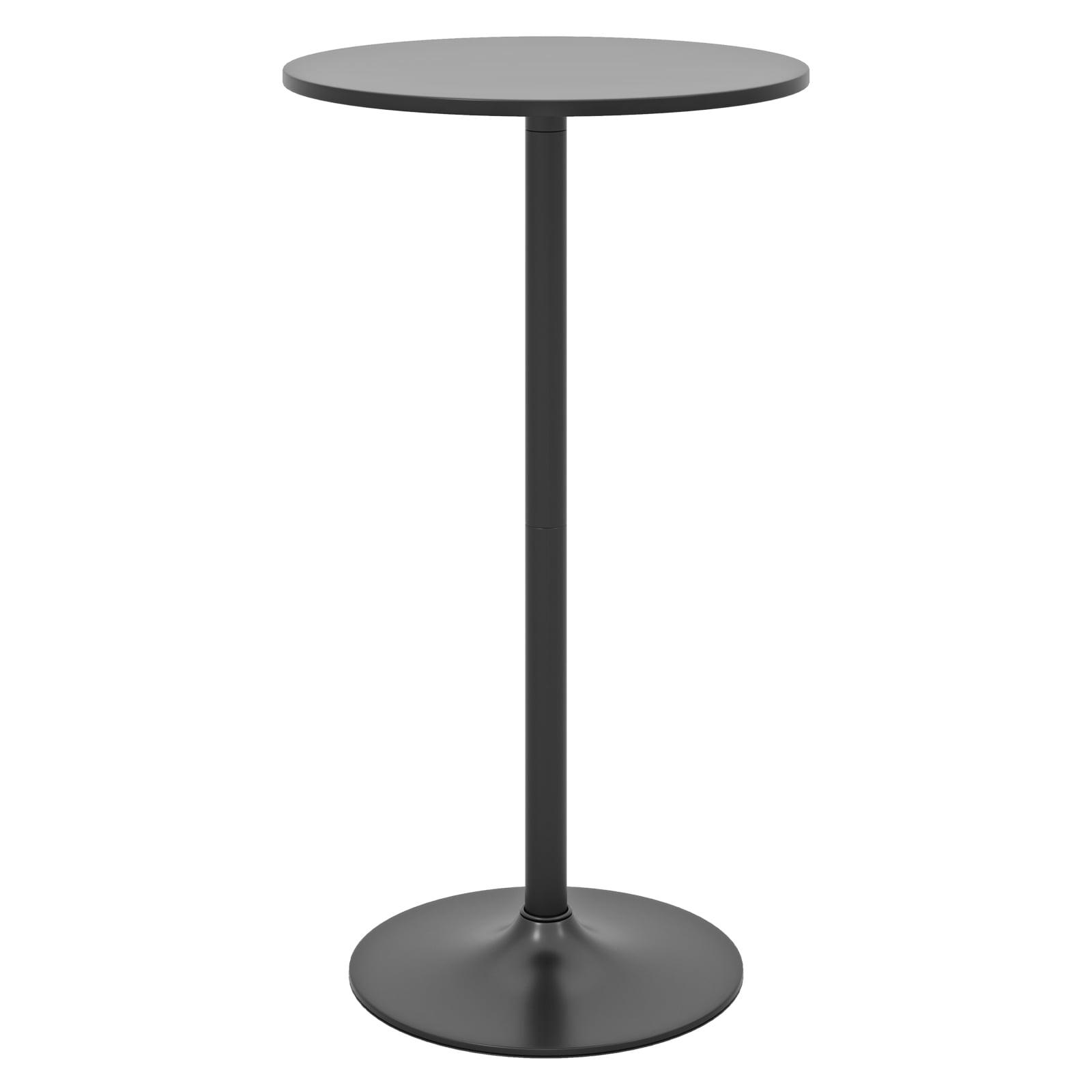 Round Bar Table with Adjustable Height and Metal Base Set of 1-Black