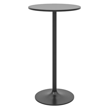 Round Bar Table with Adjustable Height and Metal Base Set of 1-Black