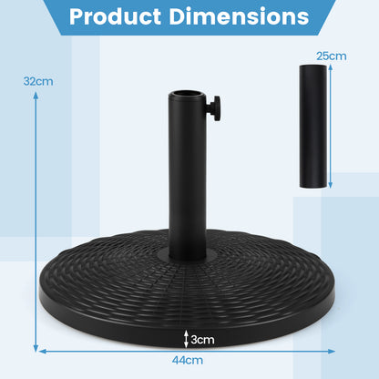 Round Patio Umbrella Base with Adjustable Knob for Yard