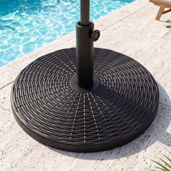Round Patio Umbrella Base with Adjustable Knob for Yard