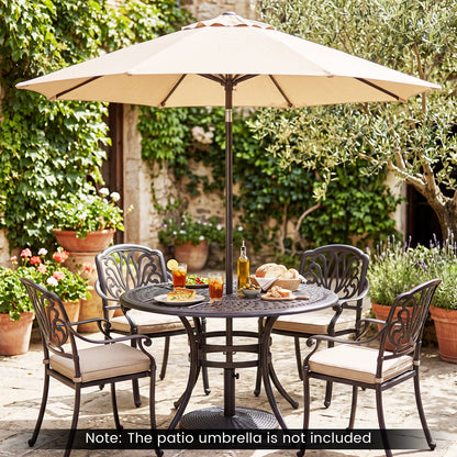 Round Patio Umbrella Base with Adjustable Knob for Yard