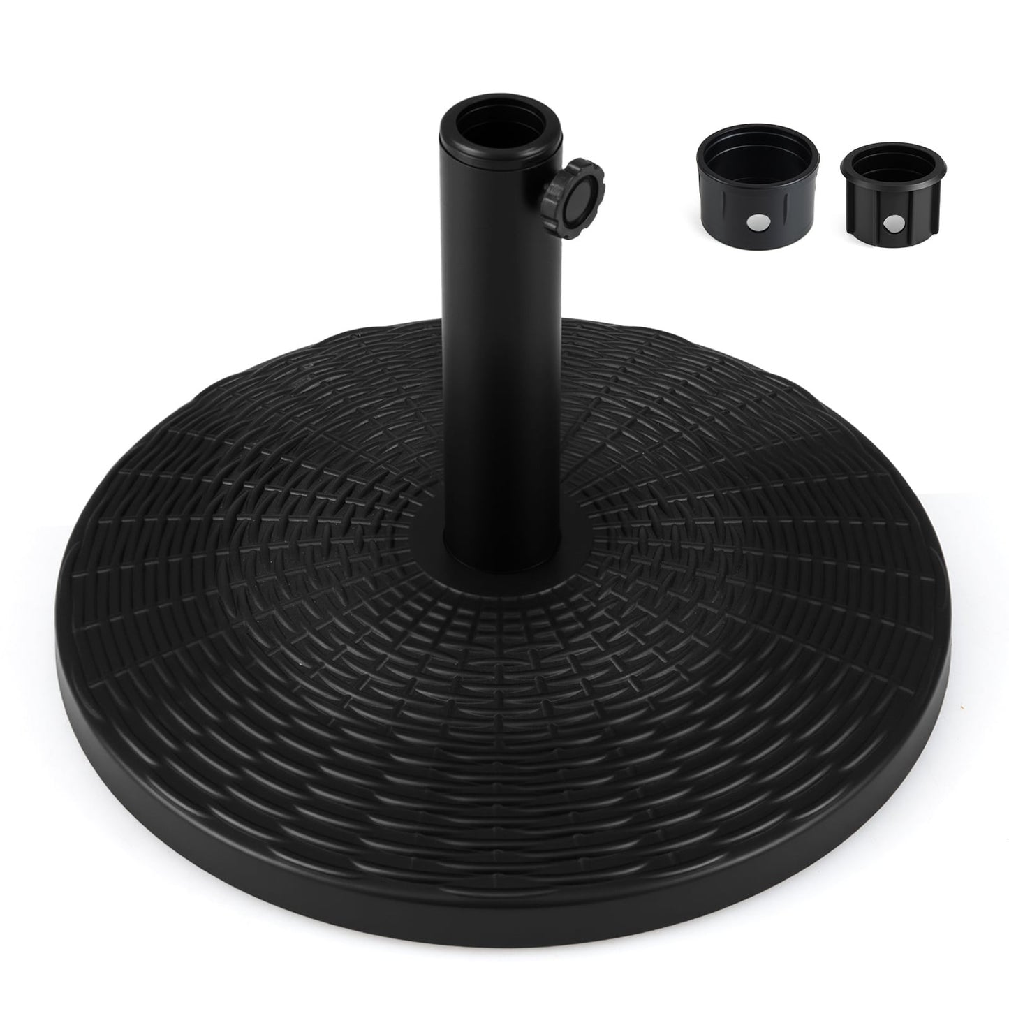 Round Patio Umbrella Base with Adjustable Knob for Yard