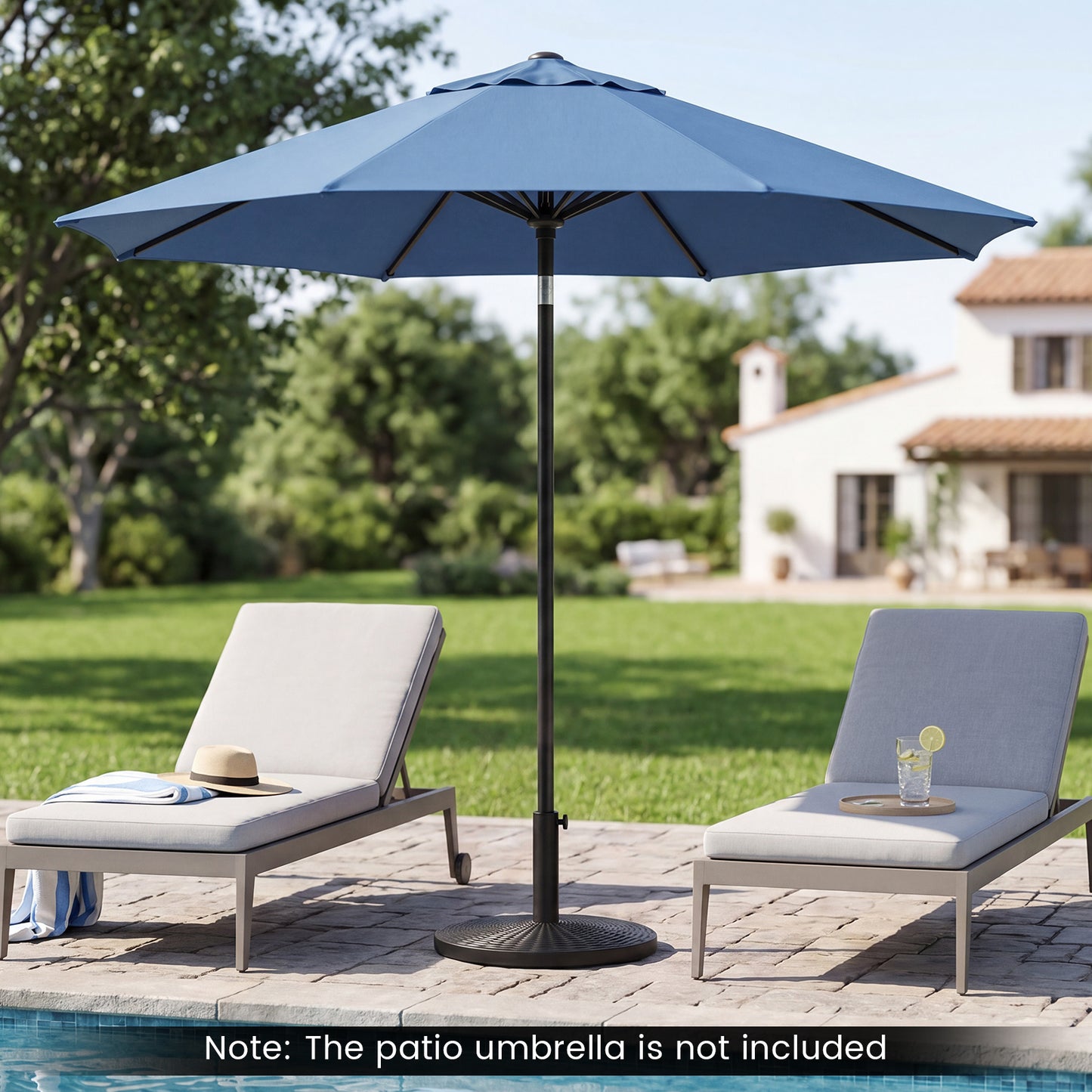 Round Patio Umbrella Base with Adjustable Knob for Yard