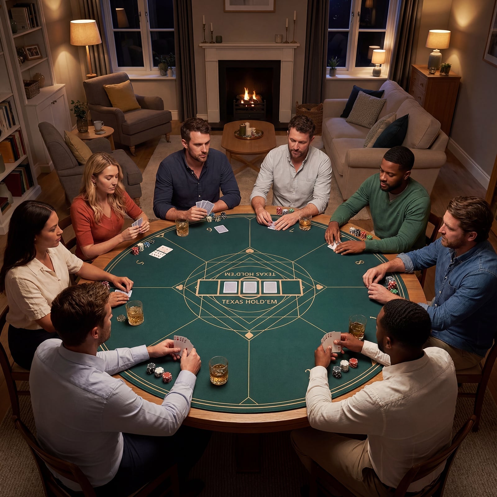 Round Poker Mat for Texas Hold'em 140 cm with Carrying Bag-Green
