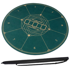 Round Poker Mat for Texas Hold'em 140 cm with Carrying Bag-Green