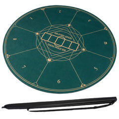 Round Poker Mat for Texas Hold'em 140 cm with Carrying Bag-Green