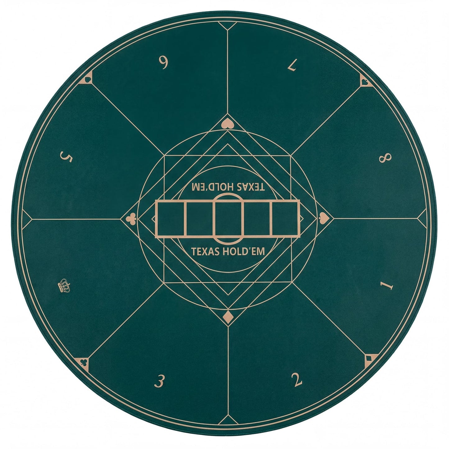 Round Poker Mat for Texas Hold'em 140 cm with Carrying Bag-Green