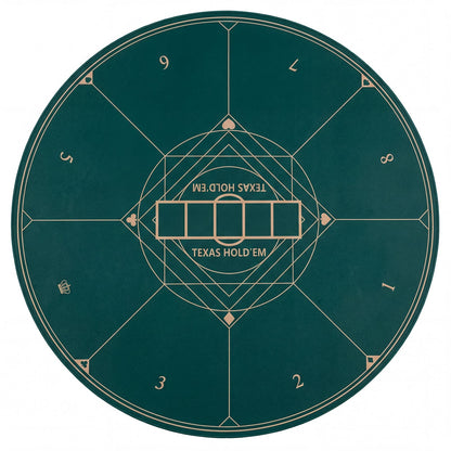 Round Poker Mat for Texas Hold'em 140 cm with Carrying Bag-Green