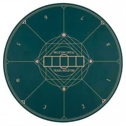Round Poker Mat for Texas Hold'em 40 Inches Portable Anti-Slip Rubber Base Table Layout-Green