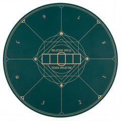 Round Poker Mat for Texas Hold'em 40 Inches Portable Anti-Slip Rubber Base Table Layout-Green