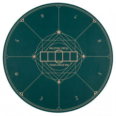 Round Poker Mat for Texas Hold'em 40 Inches Portable Anti-Slip Rubber Base Table Layout-Green