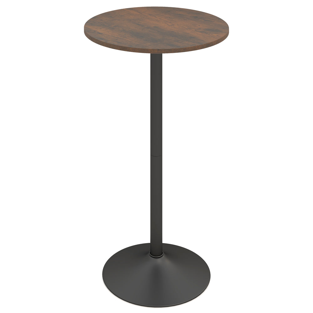 Round Top Pub and Bar Table with MDF Top and Base-1 Piece-Rustic Brown