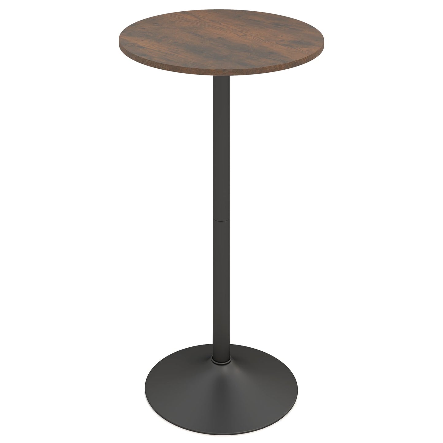 Round Top Pub and Bar Table with MDF Top and Base-1 Piece-Rustic Brown