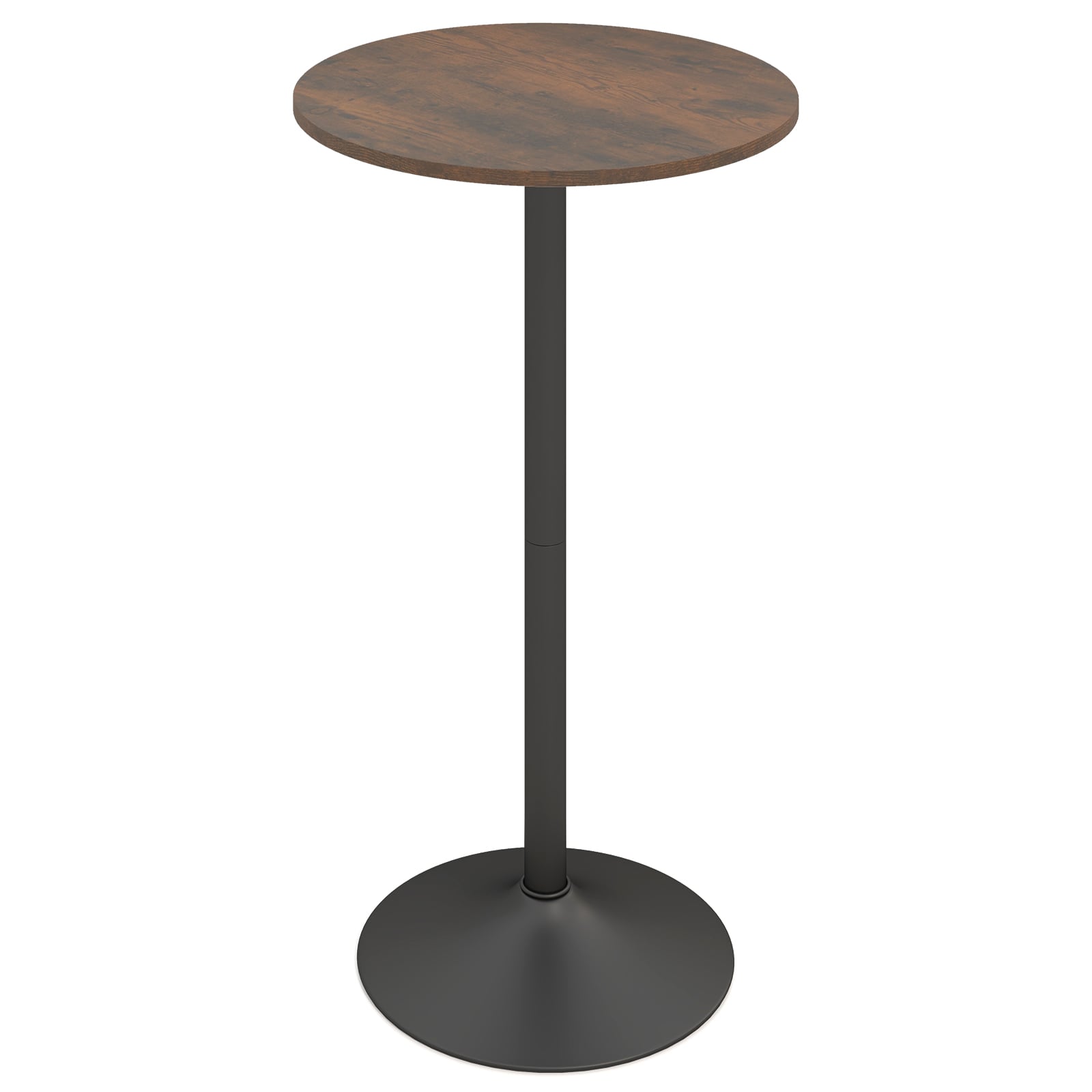 Round Top Pub and Bar Table with MDF Top and Base-1 Piece-Rustic Brown