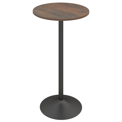 Round Top Pub and Bar Table with MDF Top and Base-1 Piece-Rustic Brown