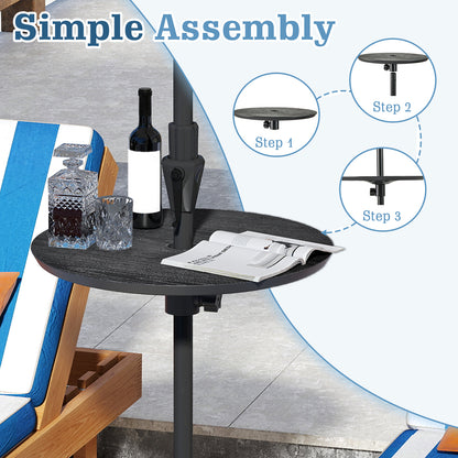 Round Umbrella Table Tray for 38 mm Patio Umbrella Pole