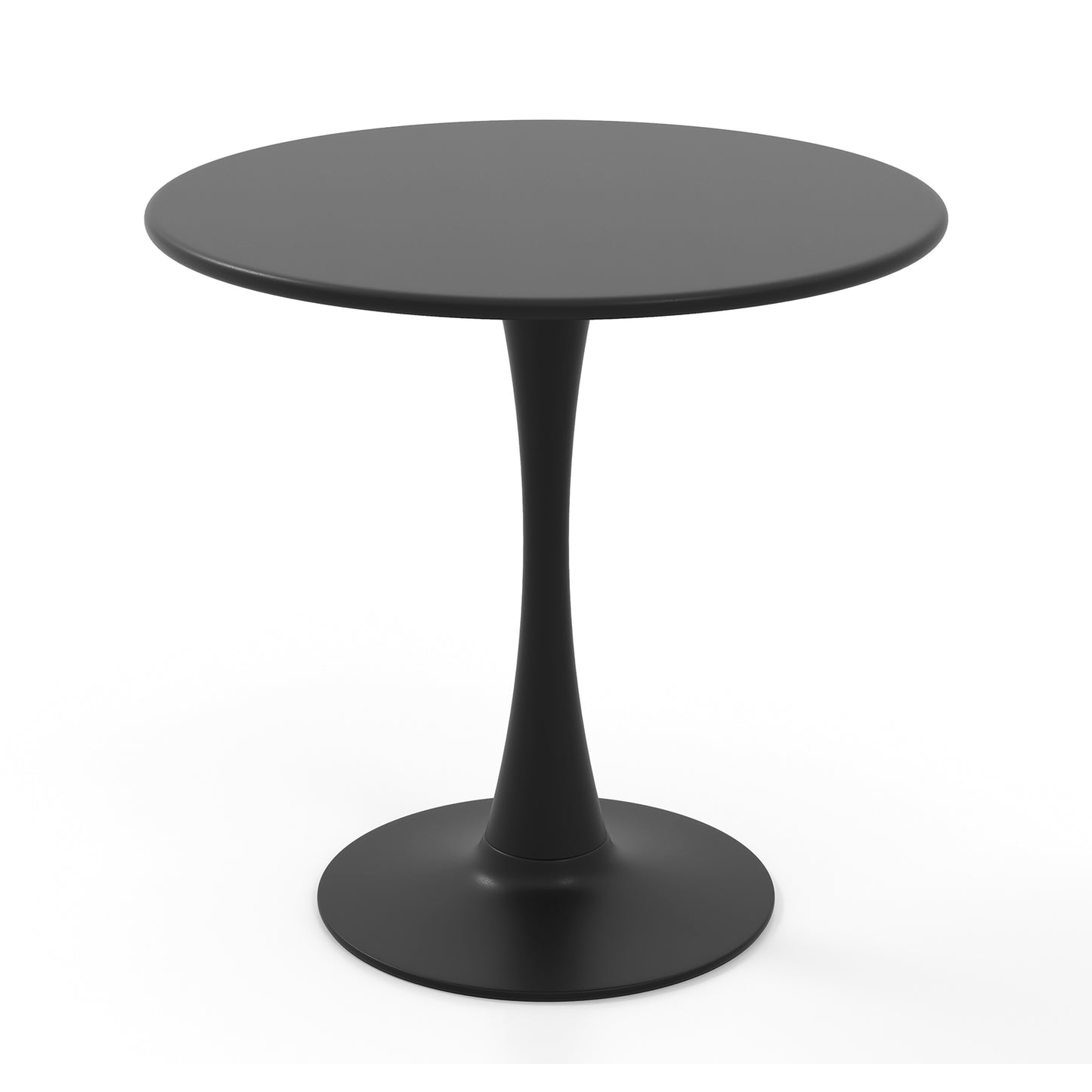 80 cm Round Dining Table Tulip Table with Anti-Slip PP Ring-Black