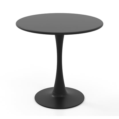 80 cm Round Dining Table Tulip Table with Anti-Slip PP Ring-Black