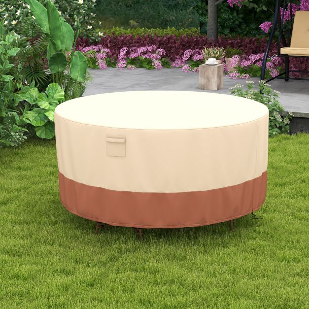 158/181/213 CM Round Patio Furniture Cover-Beige-L
