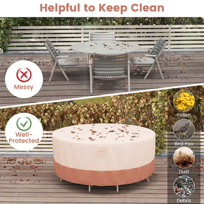 158/181/213 CM Round Patio Furniture Cover-Beige-L