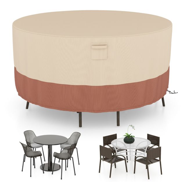 158/181/213 CM Round Patio Furniture Cover-Beige-L
