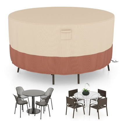 158/181/213 CM Round Patio Furniture Cover-Beige-L