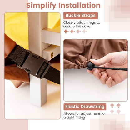 158/181/213 CM Round Patio Furniture Cover-Beige-M