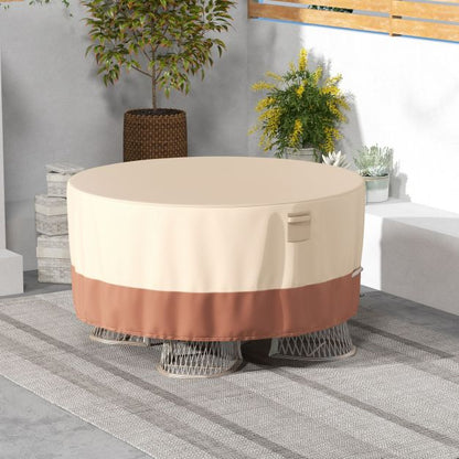 158/181/213 CM Round Patio Furniture Cover-Beige-S