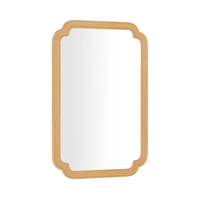 Rounded Corner Arch Wall Mirror for Bathroom Living Room-Natural