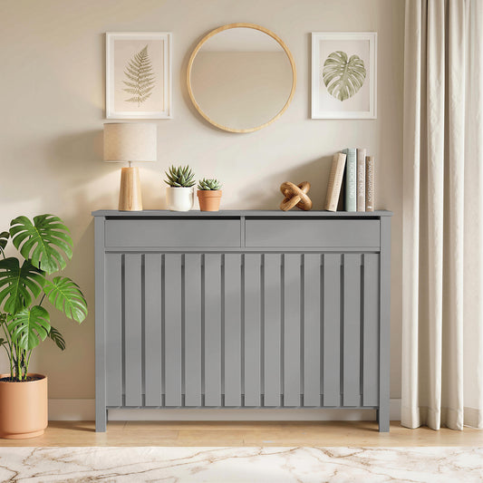 HOMCOM 93 x 119cm Modern Radiator Cover - Grey