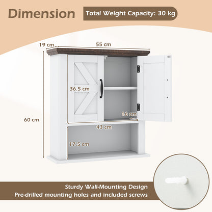 The Rustic Barn Collection - Bathroom Wall Cabinet and 3-Drawer Floor Cabinet costway