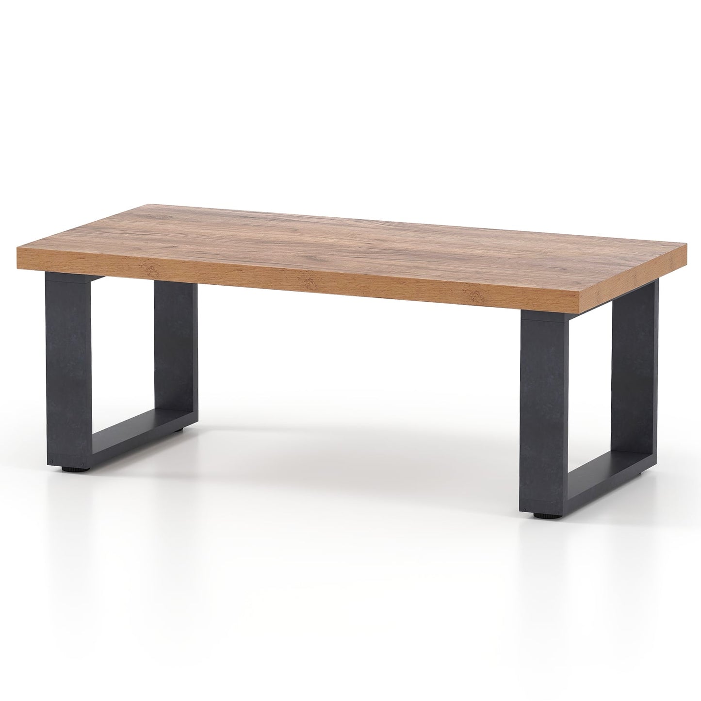 120cm Rustic Farmhouse Style Coffee Table with Thickened Tabletop-Oak