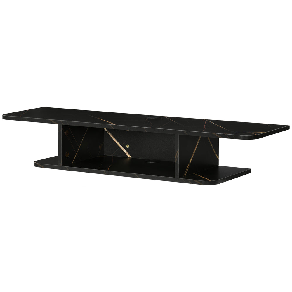 HOMCOM Floating TV Unit Stand for TVs up to 40", Wall Mounted Media Console with Storage Shelf, Entertainment Center, Black