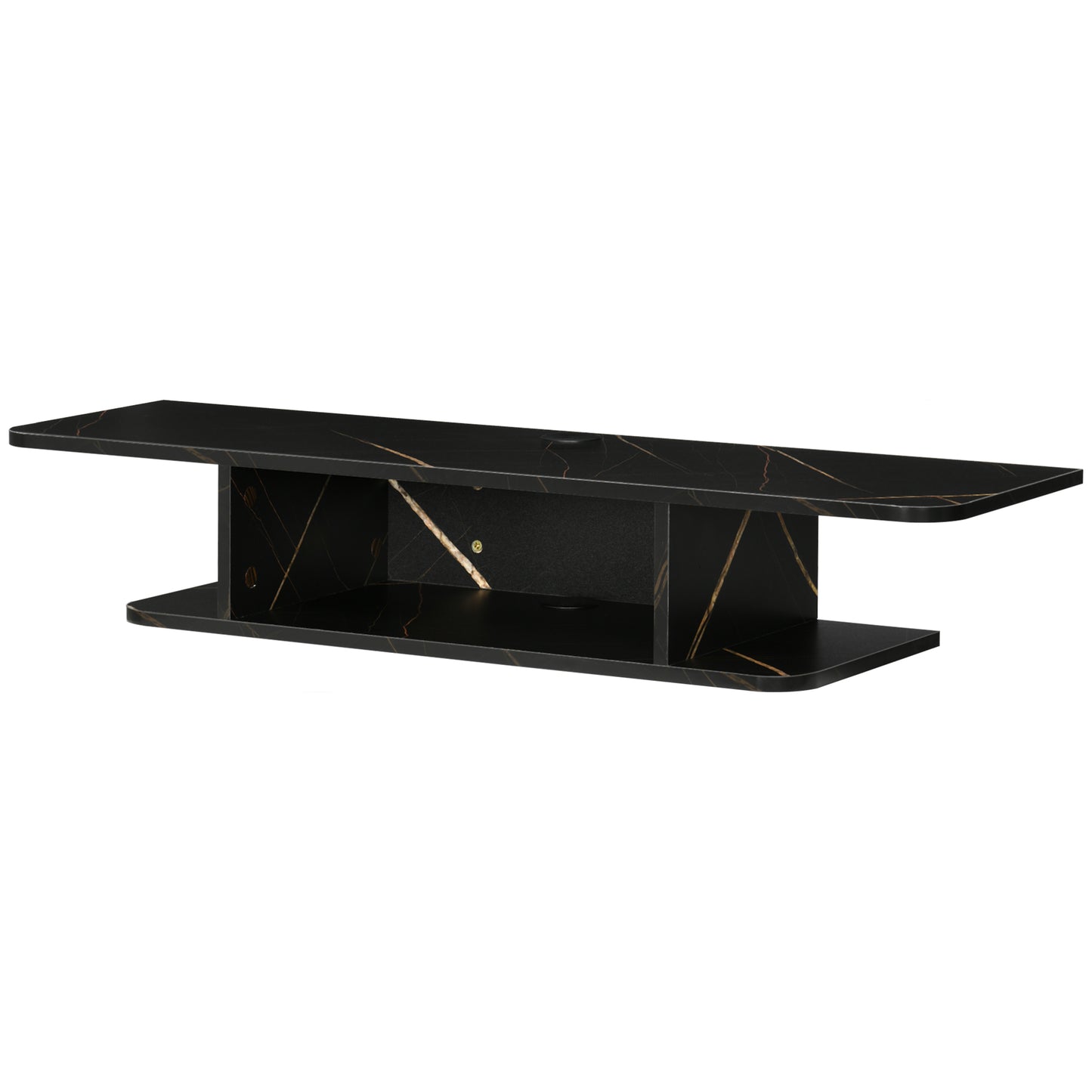 HOMCOM Floating TV Unit Stand for TVs up to 40", Wall Mounted Media Console with Storage Shelf, Entertainment Center, Black