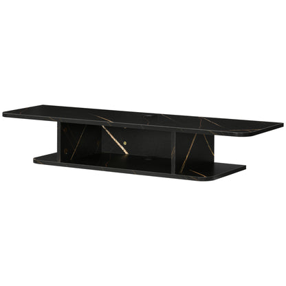 HOMCOM Floating TV Unit Stand for TVs up to 40", Wall Mounted Media Console with Storage Shelf, Entertainment Center, Black