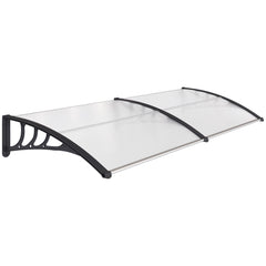 Outsunny Front Door Canopy Outdoor Awning Aluminium Rigid Plastic Polycarbonate Rain Shelter UV Water Rain Resistant 75 x 195 cm White