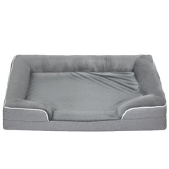 PawHut Dog Sofa Bed, Washable Pet Bed with Removable Cover and Non-Slip Bottom for Cats, Small and Medium Dogs, Grey