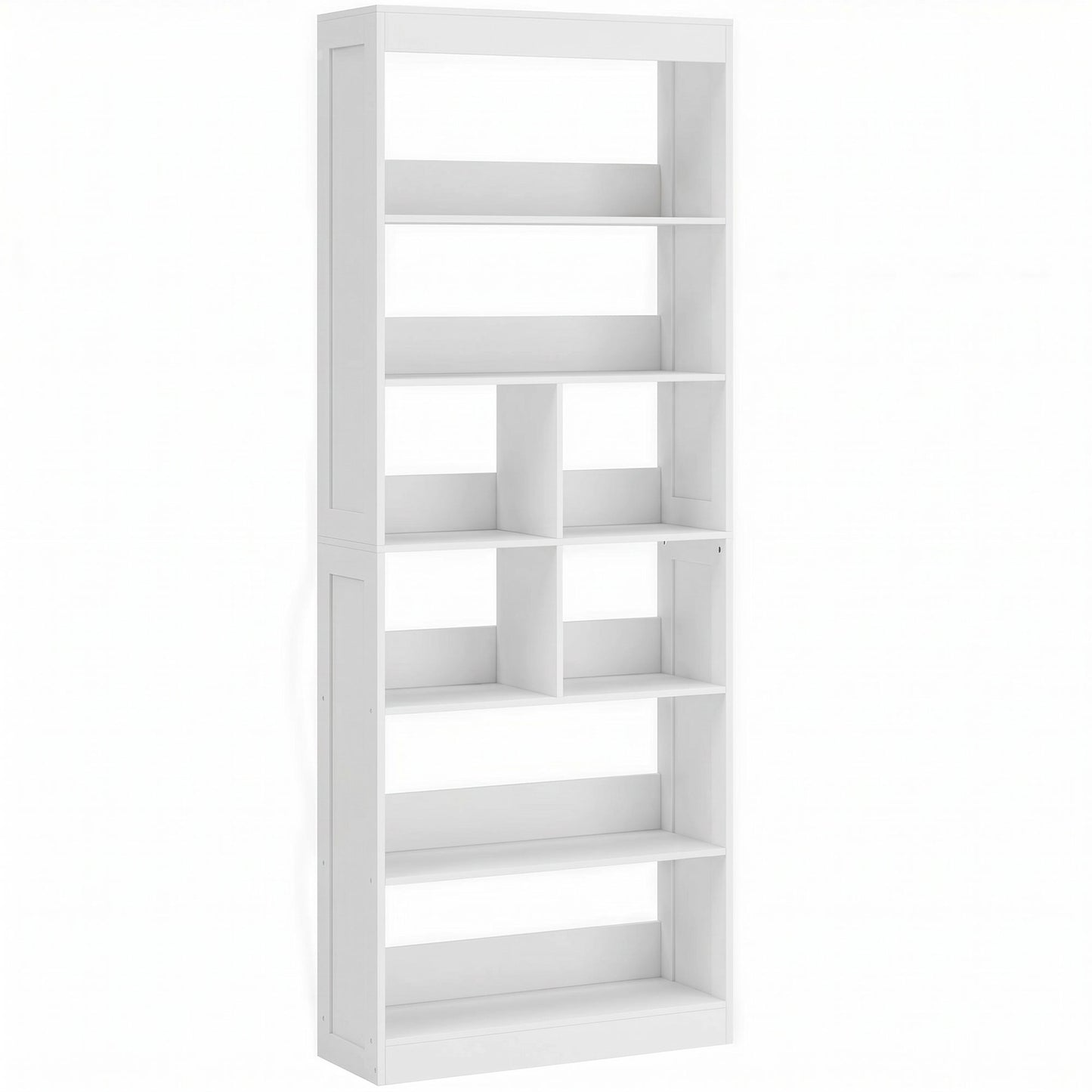 HOMCOM Bookcase, 6-Tier Bookshelf with Open Storage Shelves, Cubes, 180 cm Tall Display Shelf with Anti-Tipping Design, White
