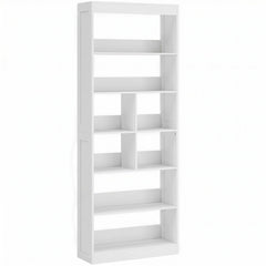 HOMCOM Bookcase, 6-Tier Bookshelf with Open Storage Shelves, Cubes, 180 cm Tall Display Shelf with Anti-Tipping Design, White