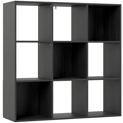 HOMCOM Nine-Cube Storage Shelf - Black